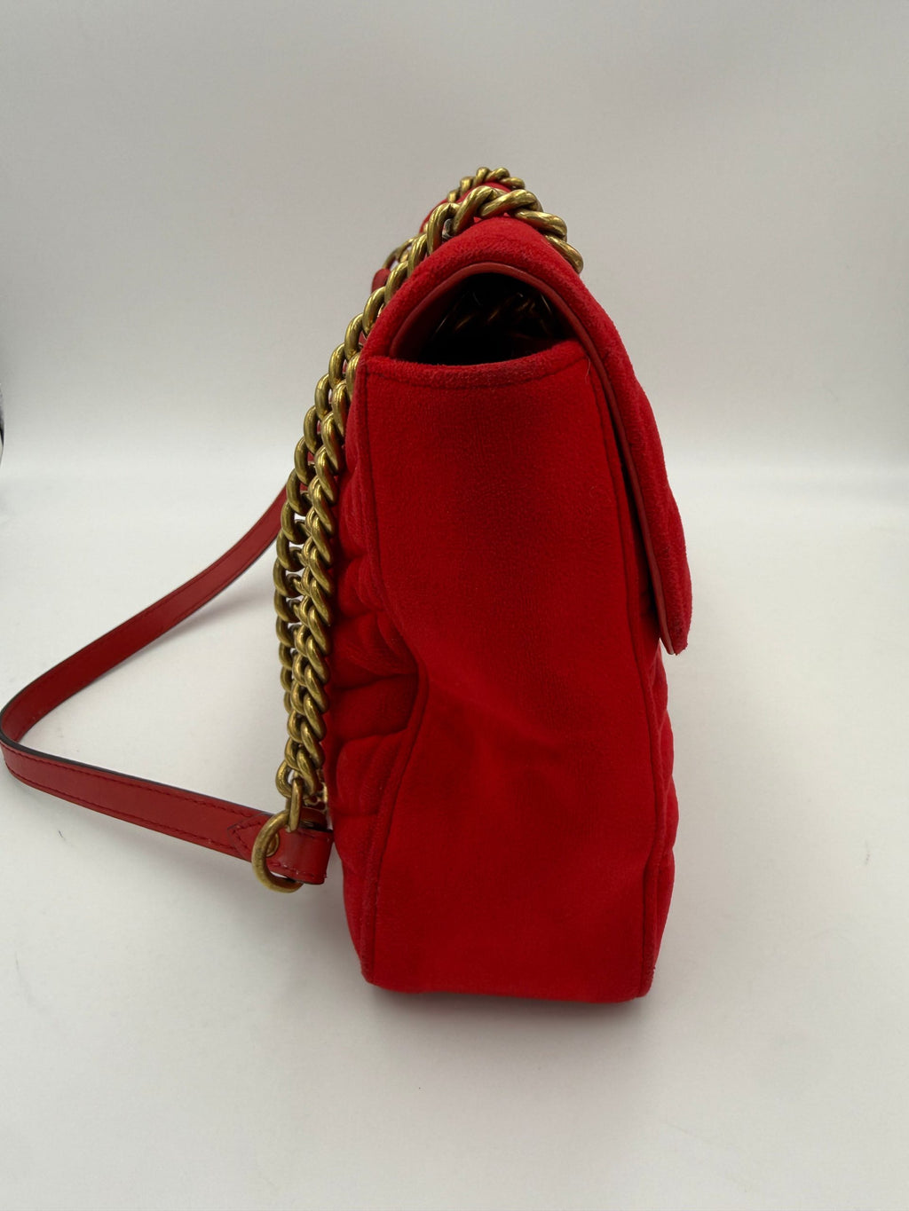Gucci GUCCI MARMONT Borsa a mano in velluto rosso