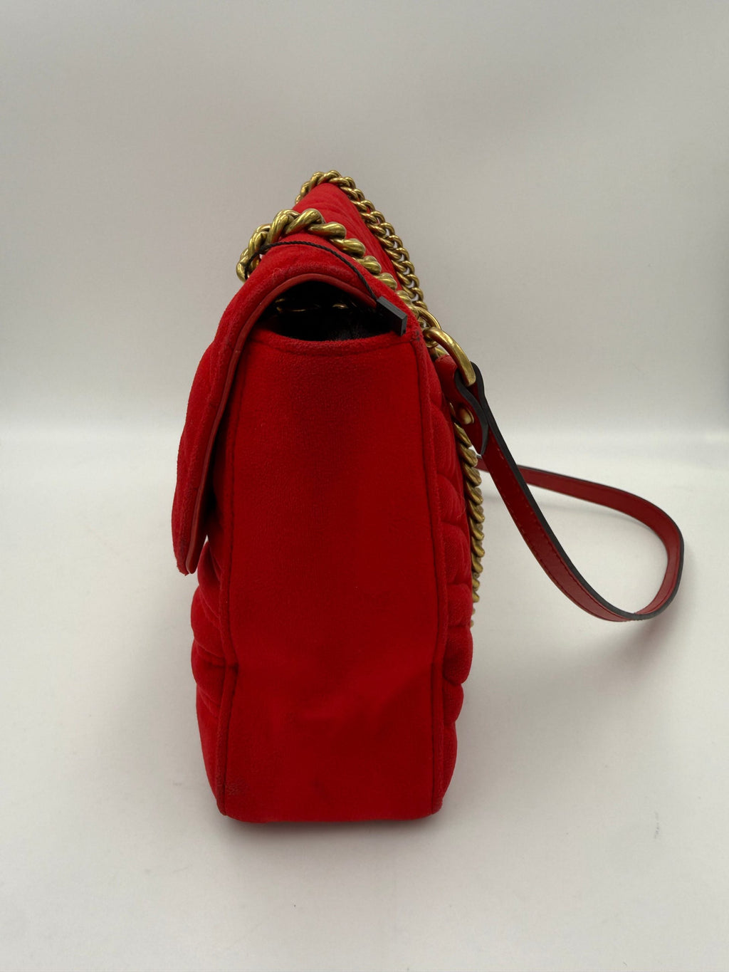 Gucci GUCCI MARMONT Borsa a mano in velluto rosso