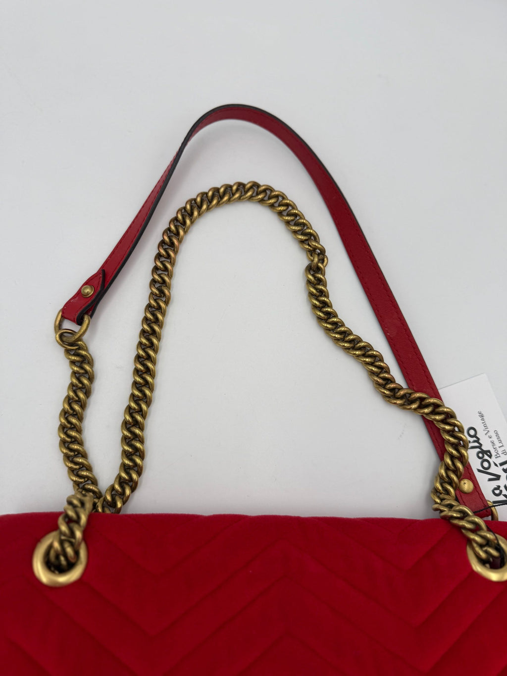 Gucci GUCCI MARMONT Borsa a mano in velluto rosso
