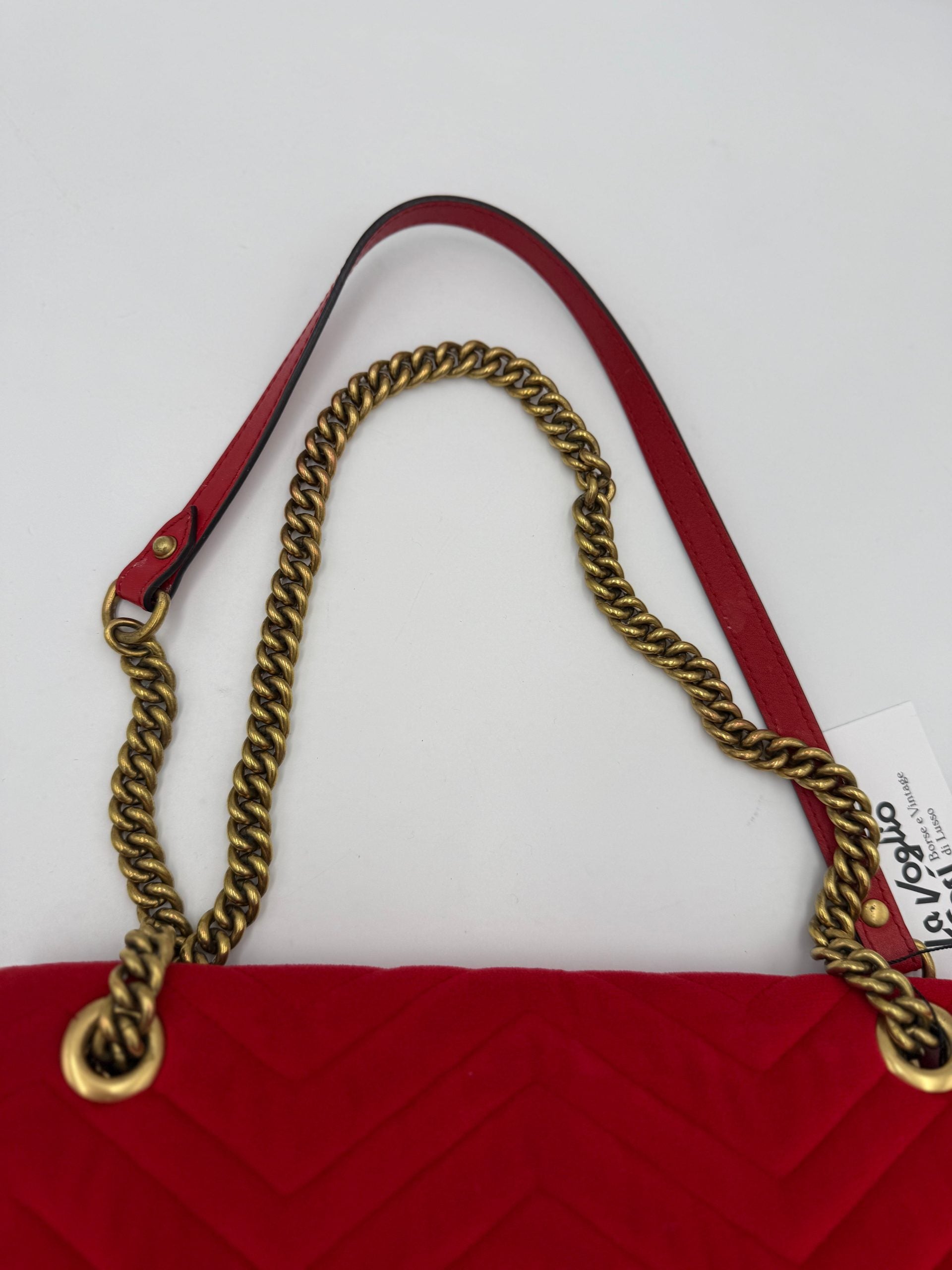 Gucci GUCCI MARMONT Borsa a mano in velluto rosso