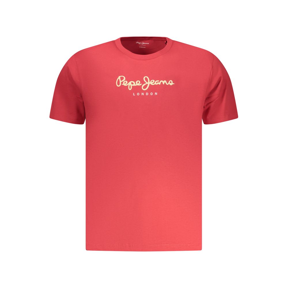 T-shirt da uomo in cotone Rosso Pepe Jeans