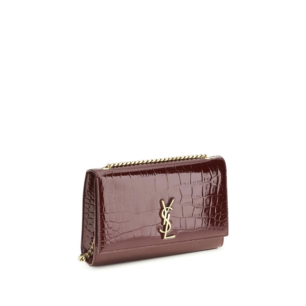 Borsa a tracolla Saint Laurent Bordeaux in pelle di vitello Bos Taurus