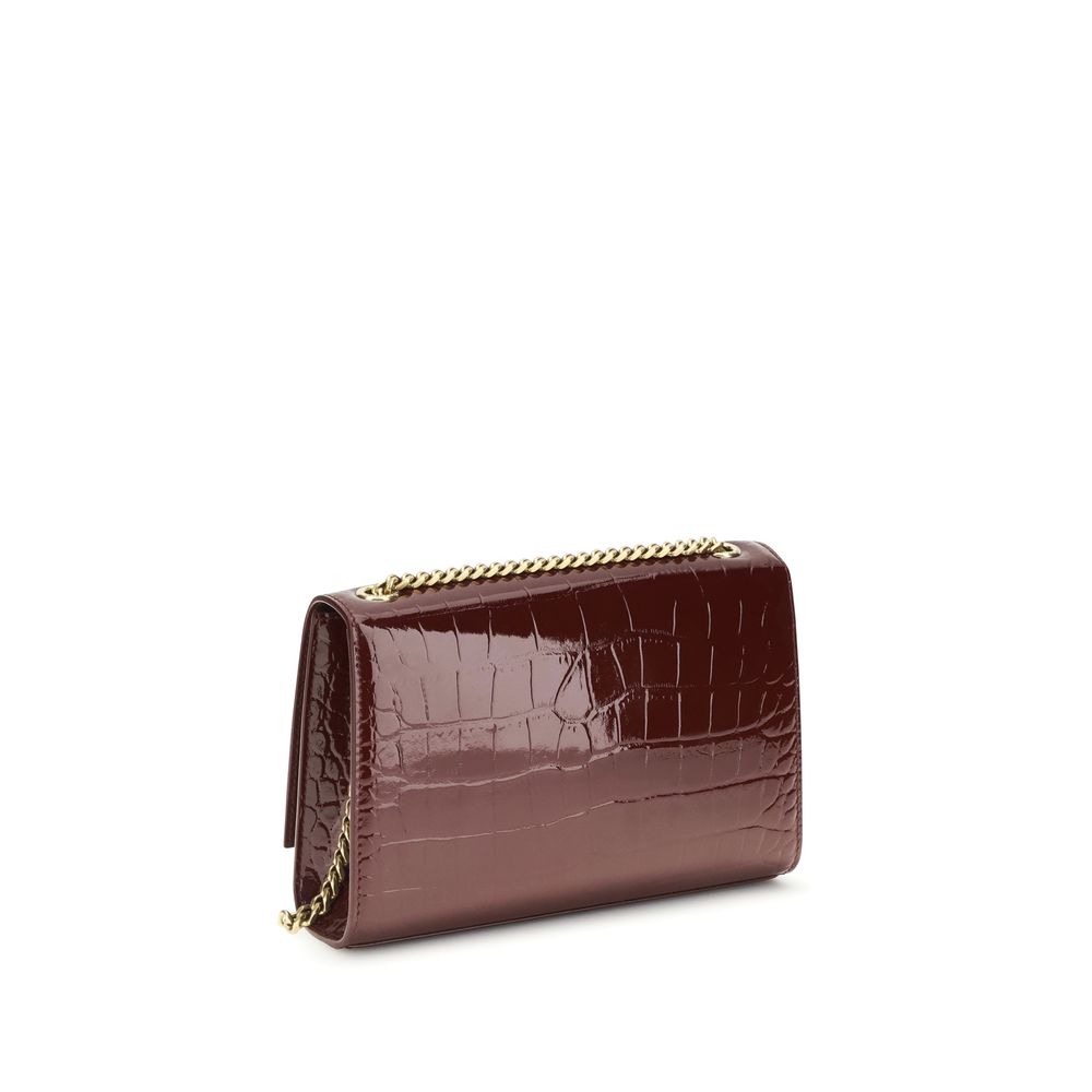 Borsa a tracolla Saint Laurent Bordeaux in pelle di vitello Bos Taurus