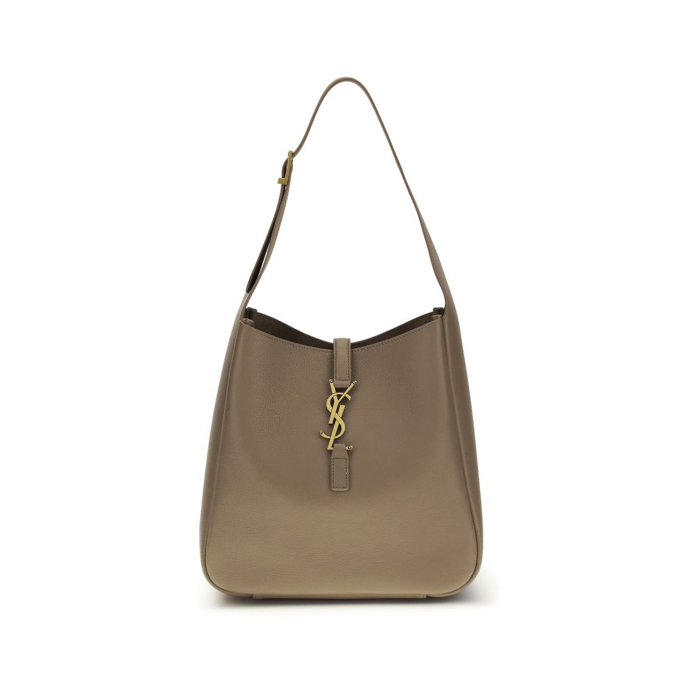 Borsa a spalla Saint Laurent in pelle di vitello grigia Bos Taurus