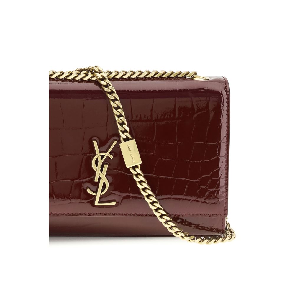 Borsa a tracolla Saint Laurent Bordeaux in pelle di vitello Bos Taurus