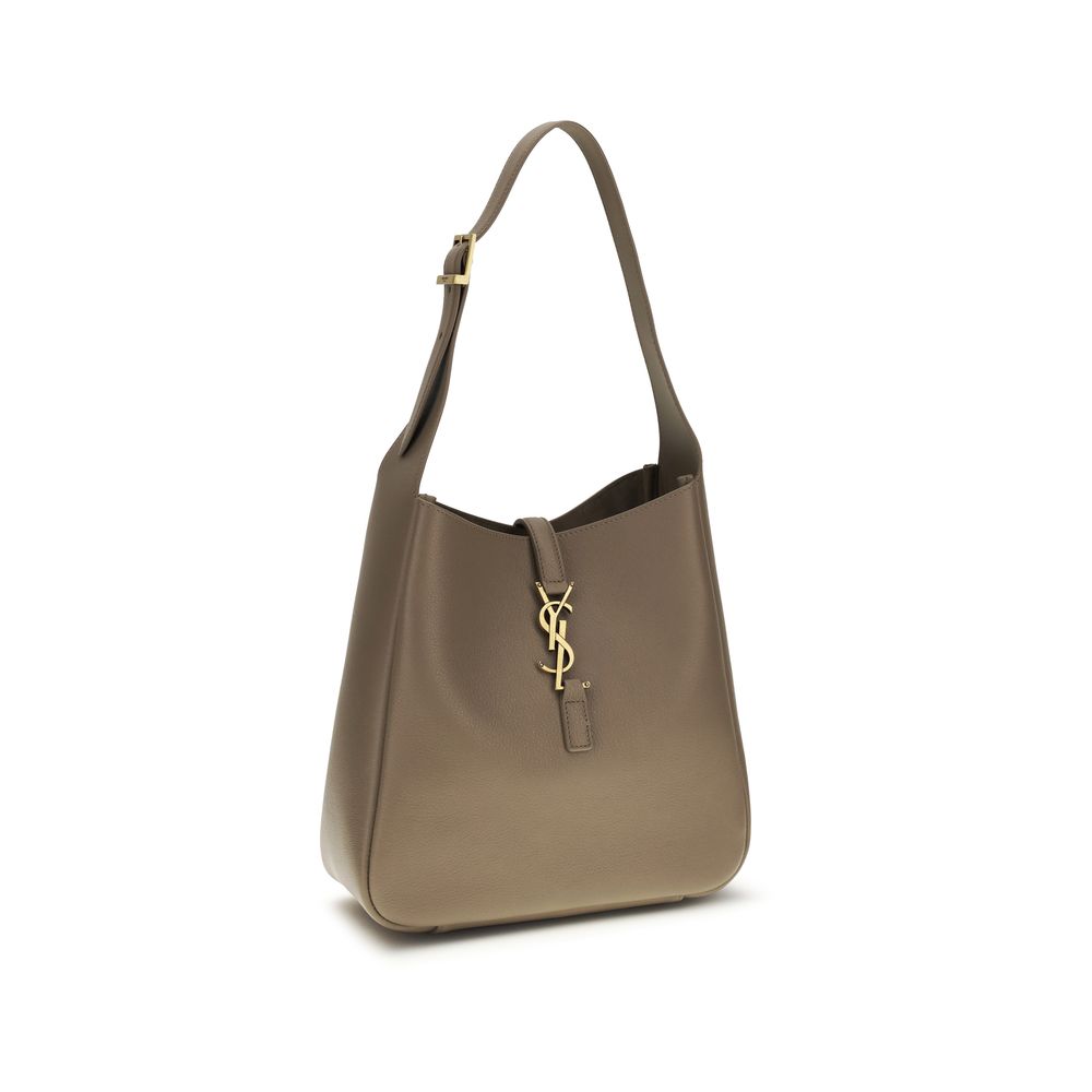 Borsa a spalla Saint Laurent in pelle di vitello grigia Bos Taurus