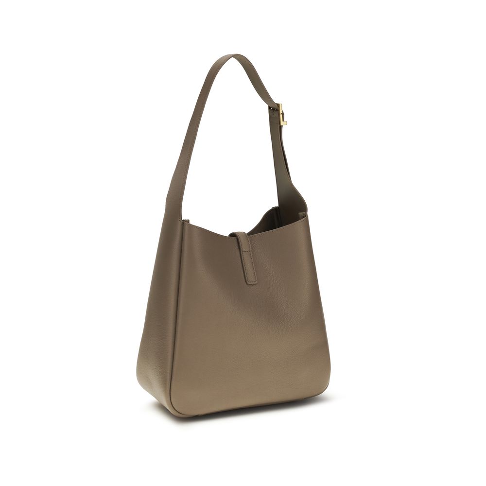 Borsa a spalla Saint Laurent in pelle di vitello grigia Bos Taurus