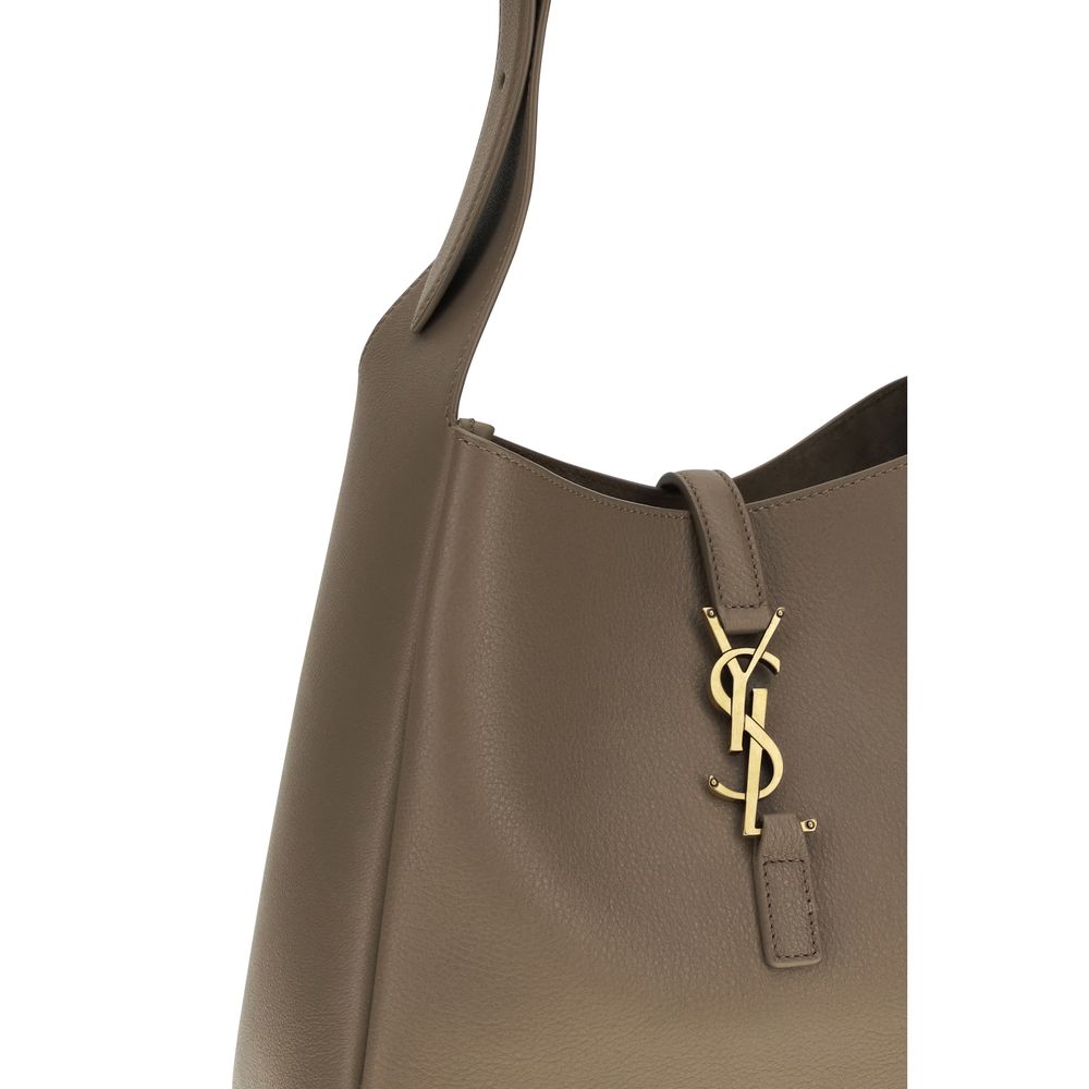 Borsa a spalla Saint Laurent in pelle di vitello grigia Bos Taurus