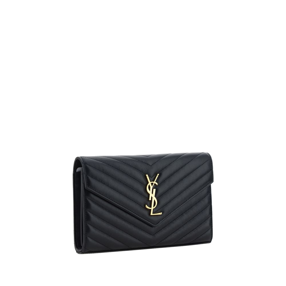 Borsa a tracolla Saint Laurent in pelle di vitello nera Bos Taurus