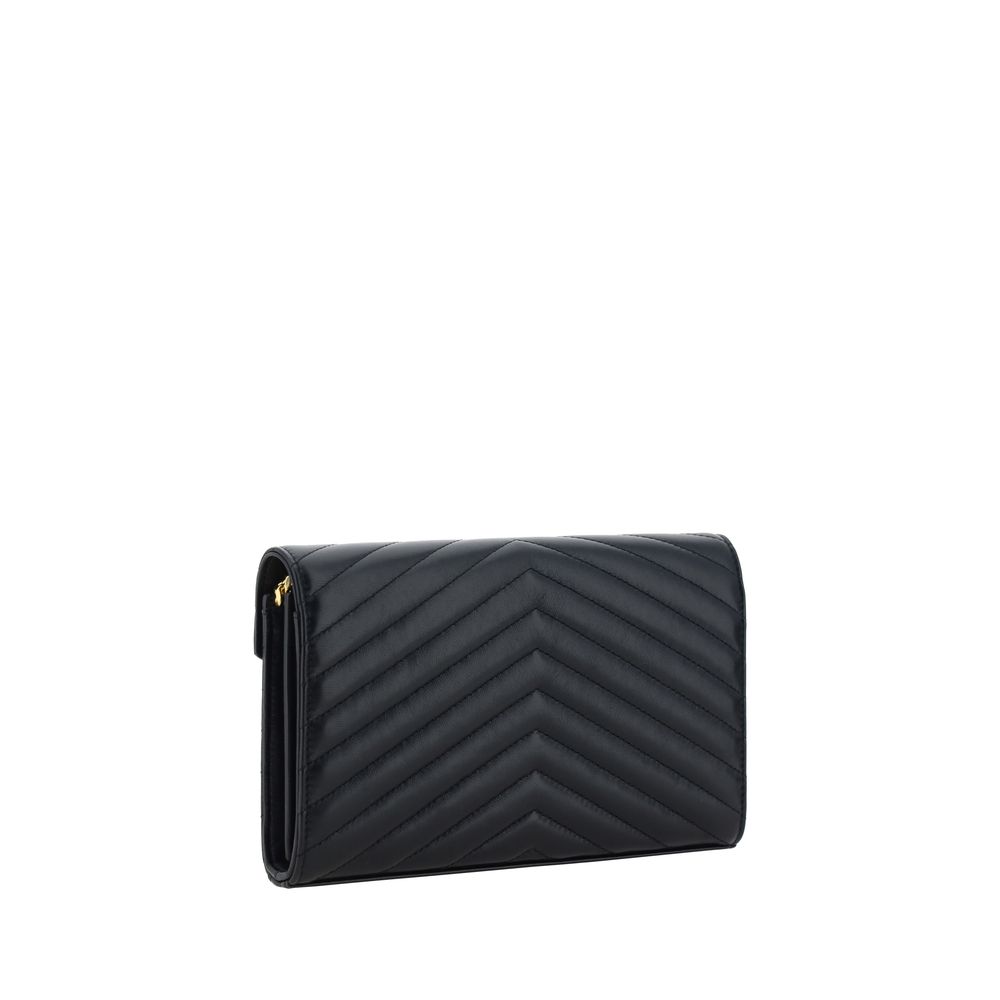 Borsa a tracolla Saint Laurent in pelle di vitello nera Bos Taurus