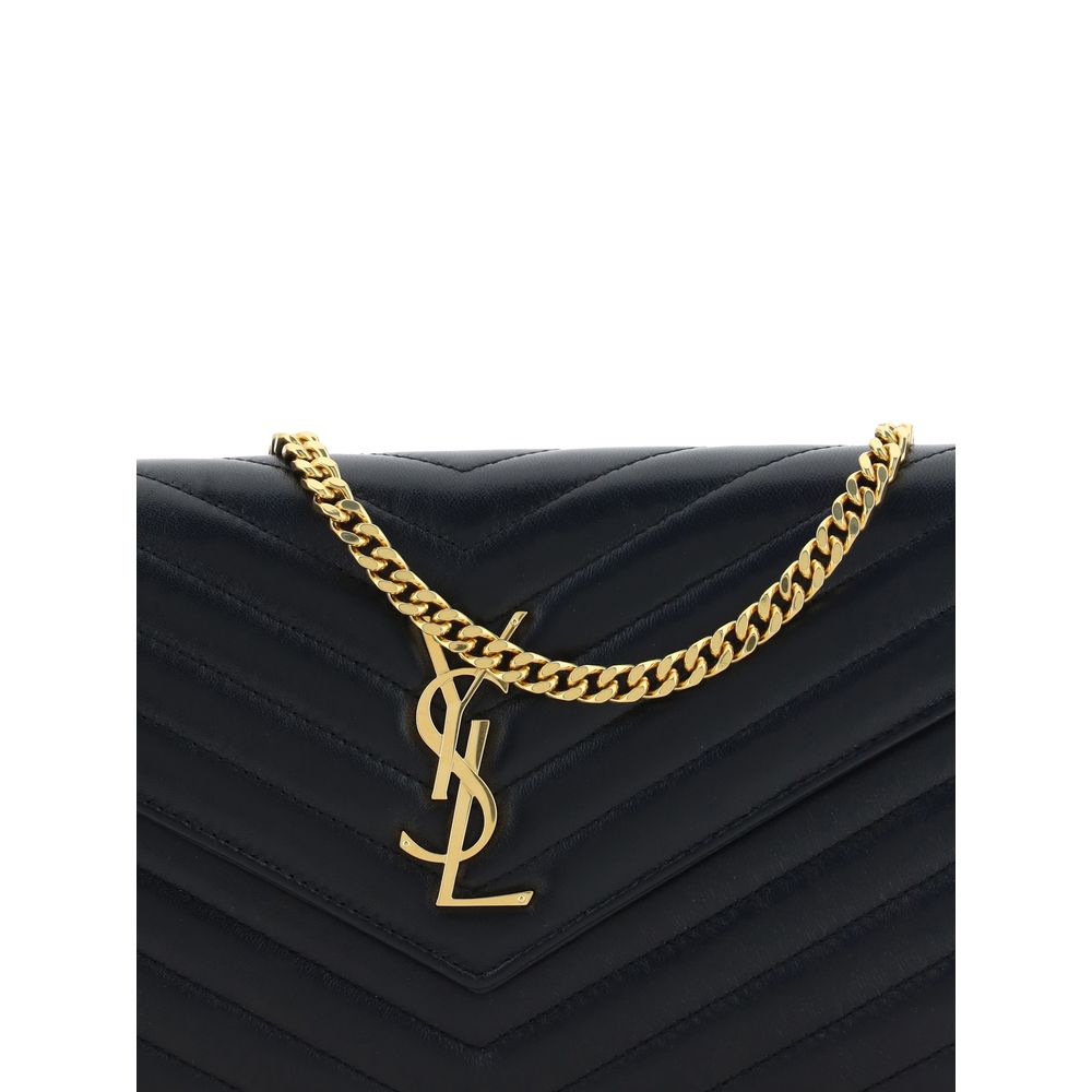 Borsa a tracolla Saint Laurent in pelle di vitello nera Bos Taurus
