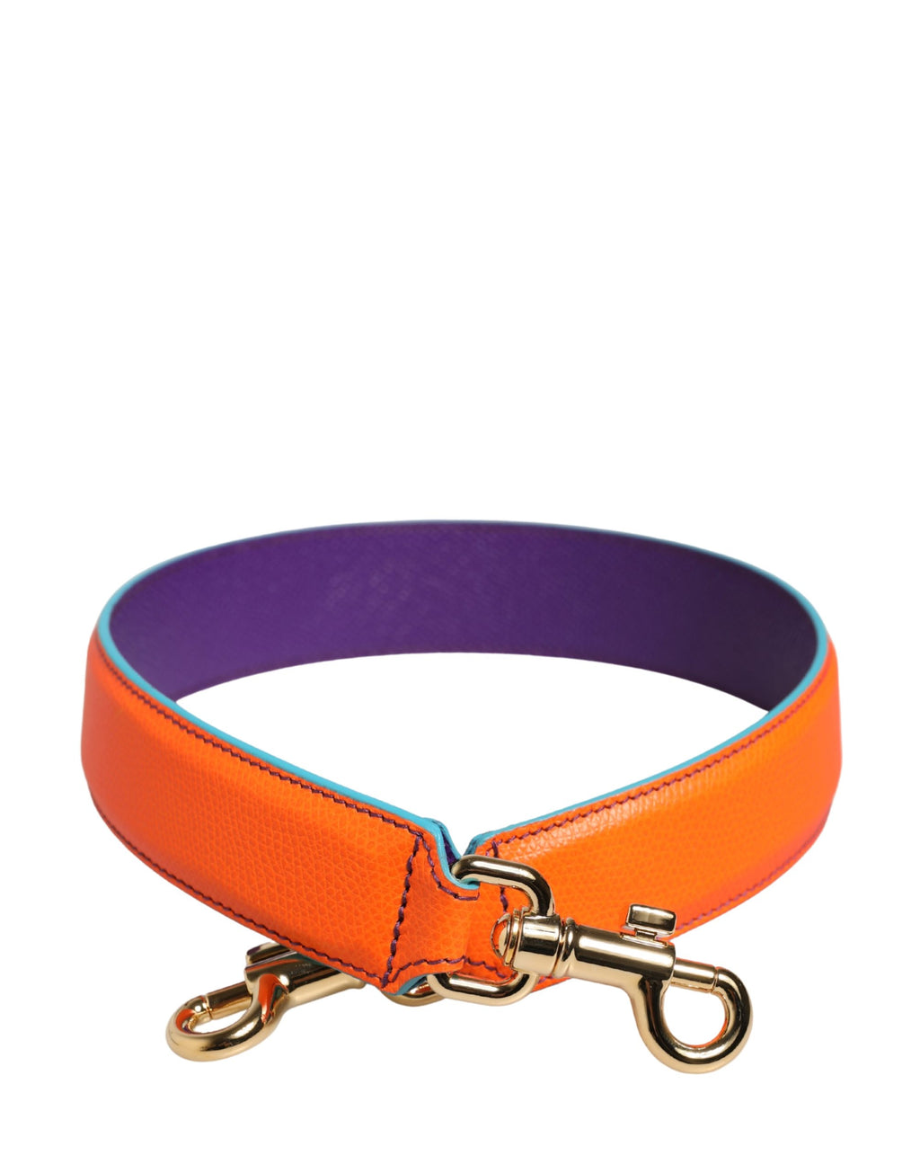 Tracolla in pelle di vitello arancione e viola Dolce & Gabbana