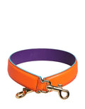 Tracolla in pelle di vitello arancione e viola Dolce & Gabbana