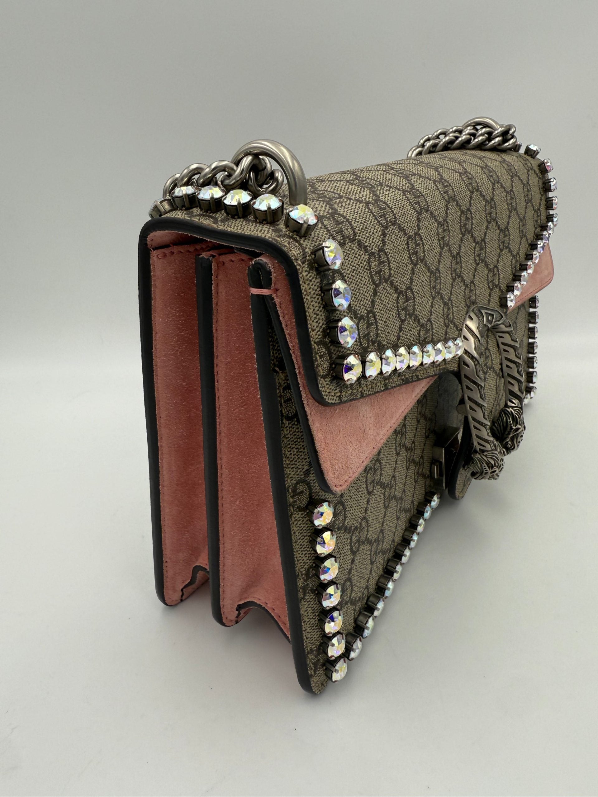 Borsa a mano Gucci DIONYSUS GG Supreme con Diamanti