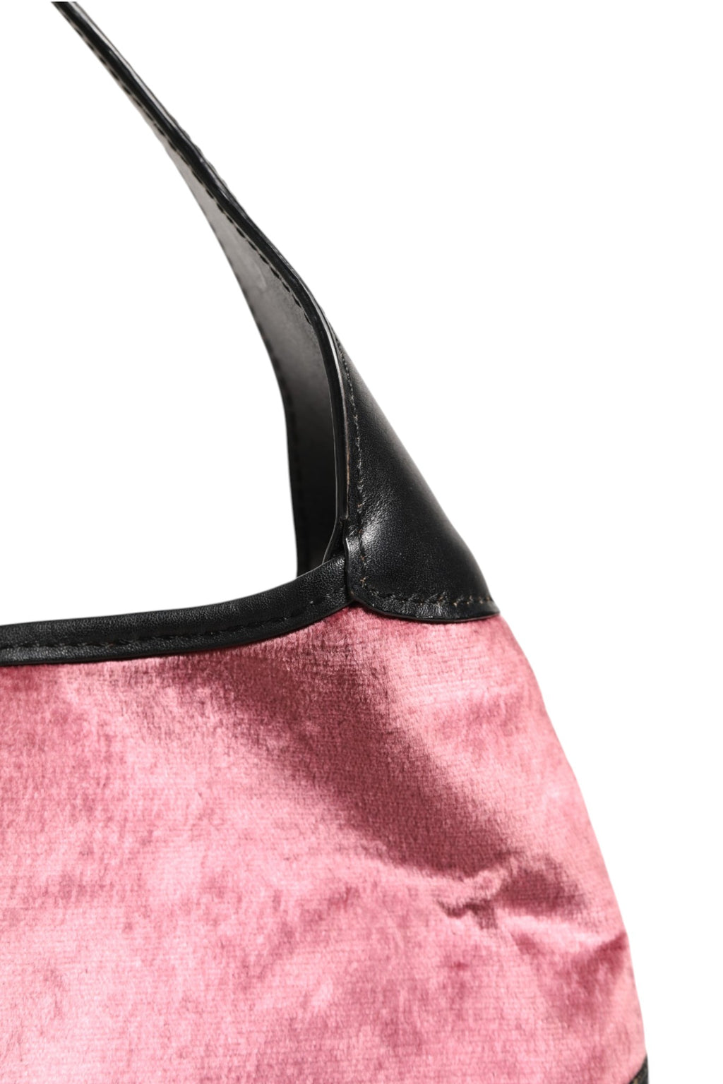 Borsa a Spalla Gucci Jackie in Velluto Rosa e Pelle Nera