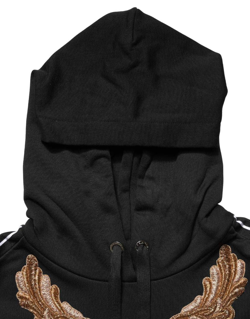 Felpa con cappuccio e nappe ricamate nera Dolce & Gabbana