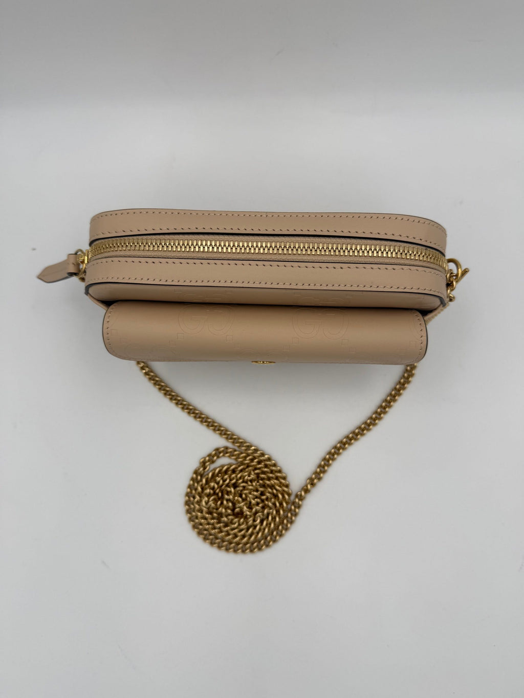 Gucci GUCCI GG Jumbo Borsa a Tracolla Beige con Tasca Frontale