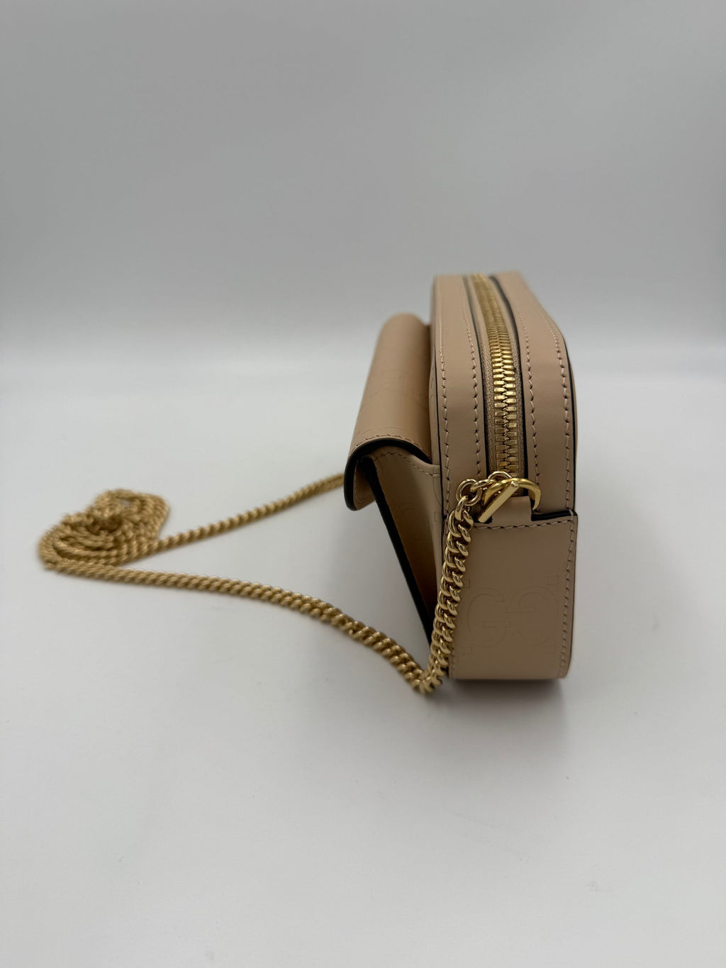 Gucci GUCCI GG Jumbo Borsa a Tracolla Beige con Tasca Frontale