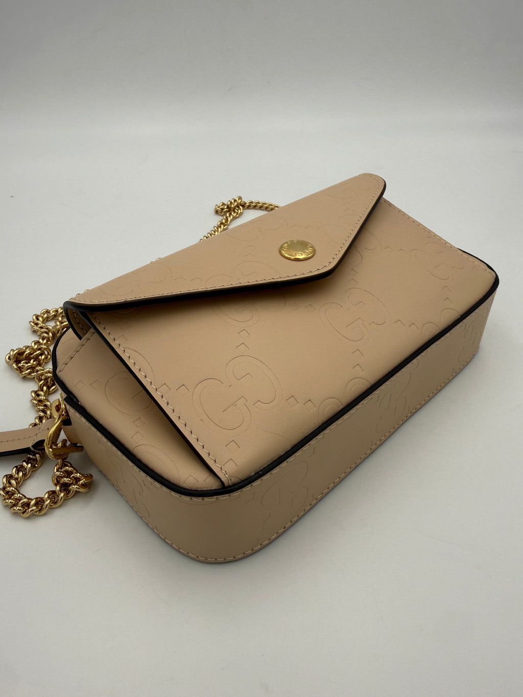 Gucci GUCCI GG Jumbo Borsa a Tracolla Beige con Tasca Frontale