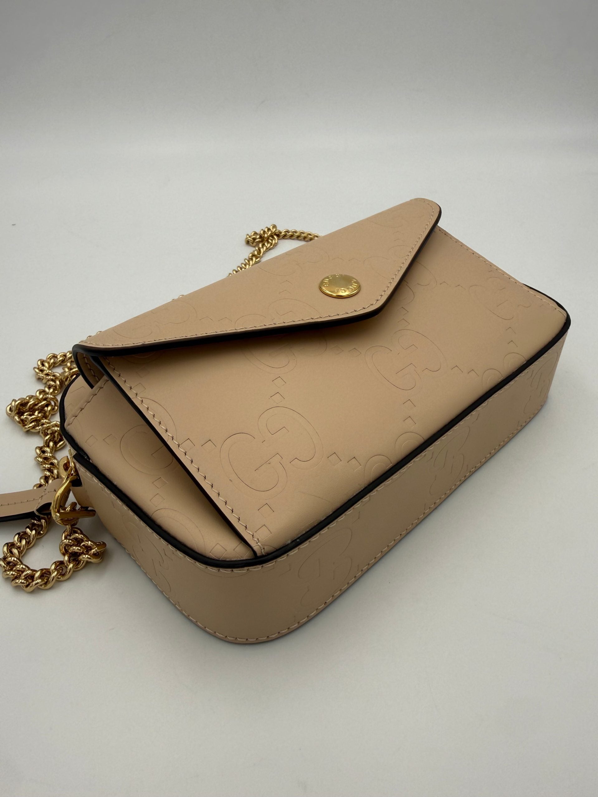 Gucci GUCCI GG Jumbo Borsa a Tracolla Beige con Tasca Frontale