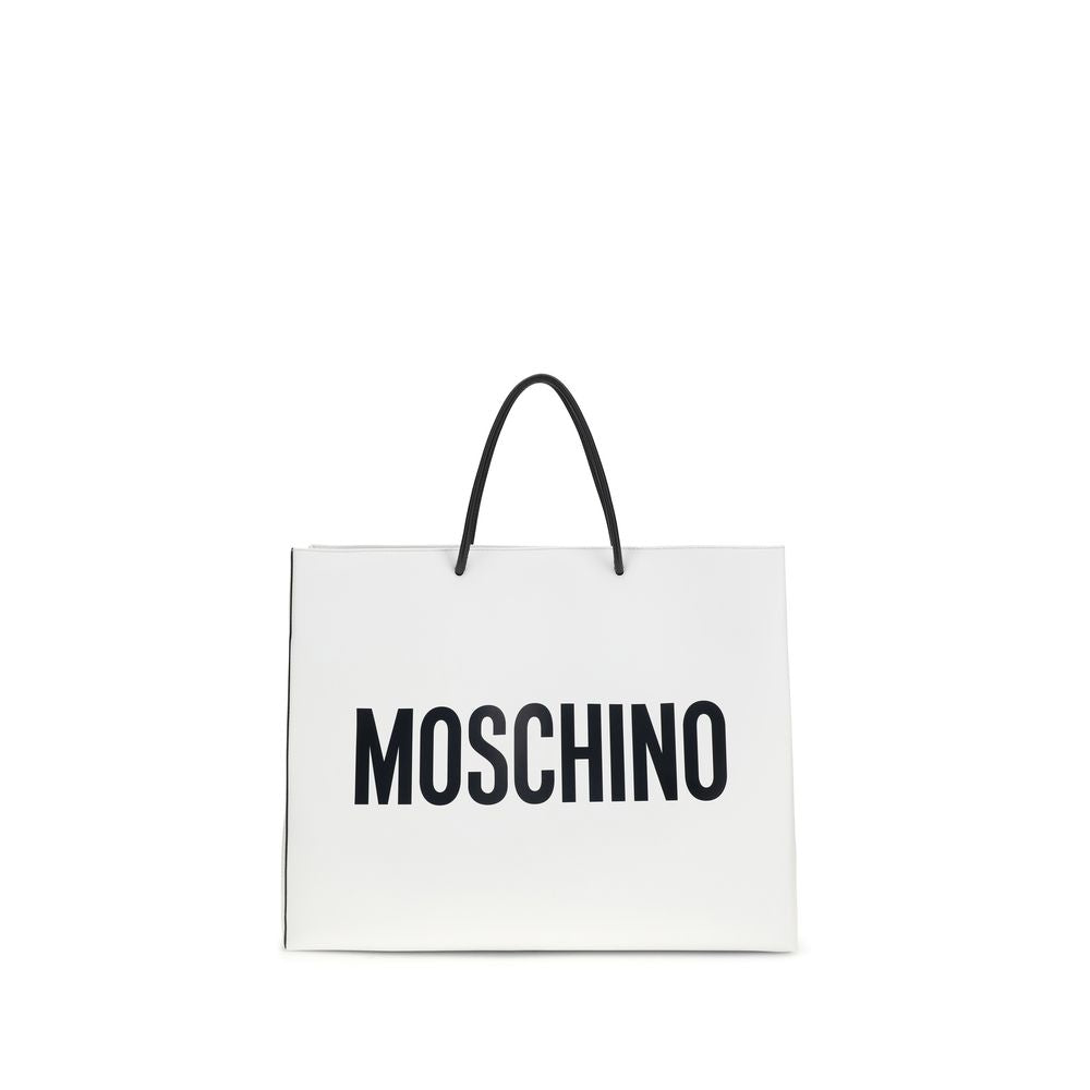 Borsa Moschino in pelle di vitello bianca Bos Taurus