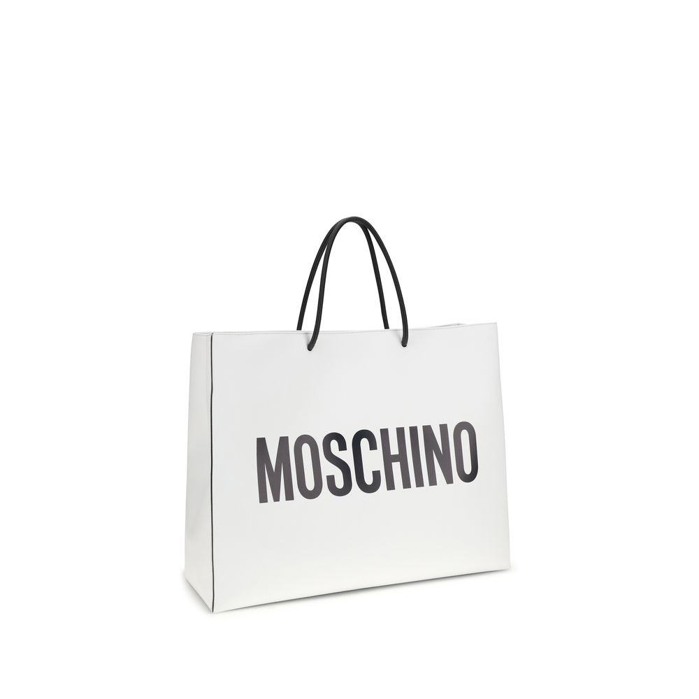 Borsa Moschino in pelle di vitello bianca Bos Taurus