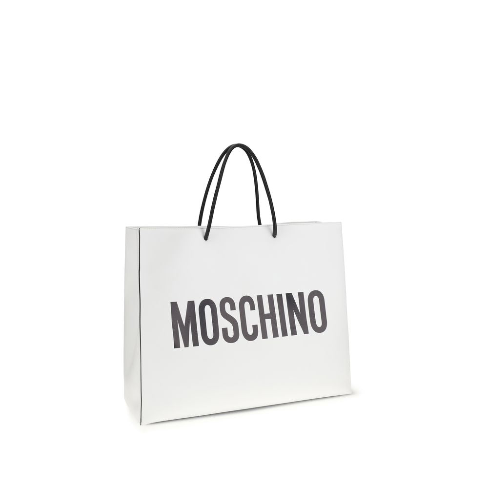 Borsa Moschino in pelle di vitello bianca Bos Taurus