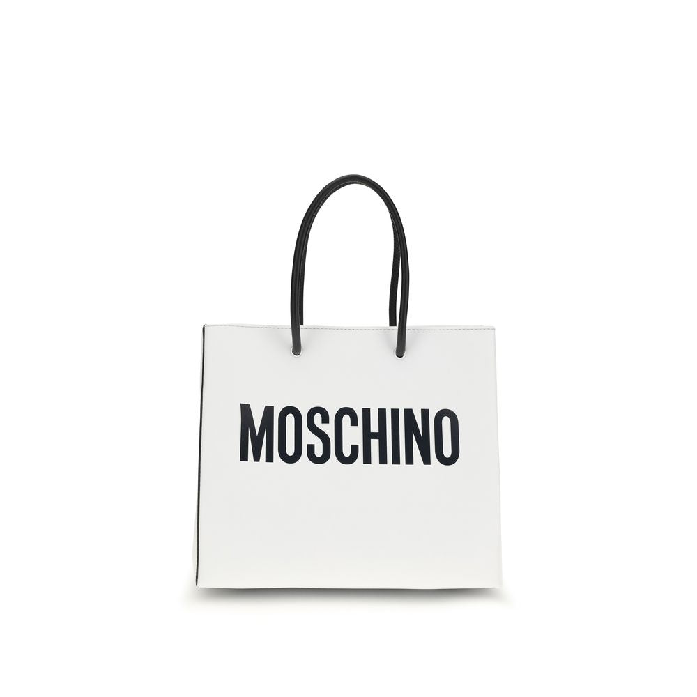 Borsa Moschino in pelle di vitello bianca Bos Taurus