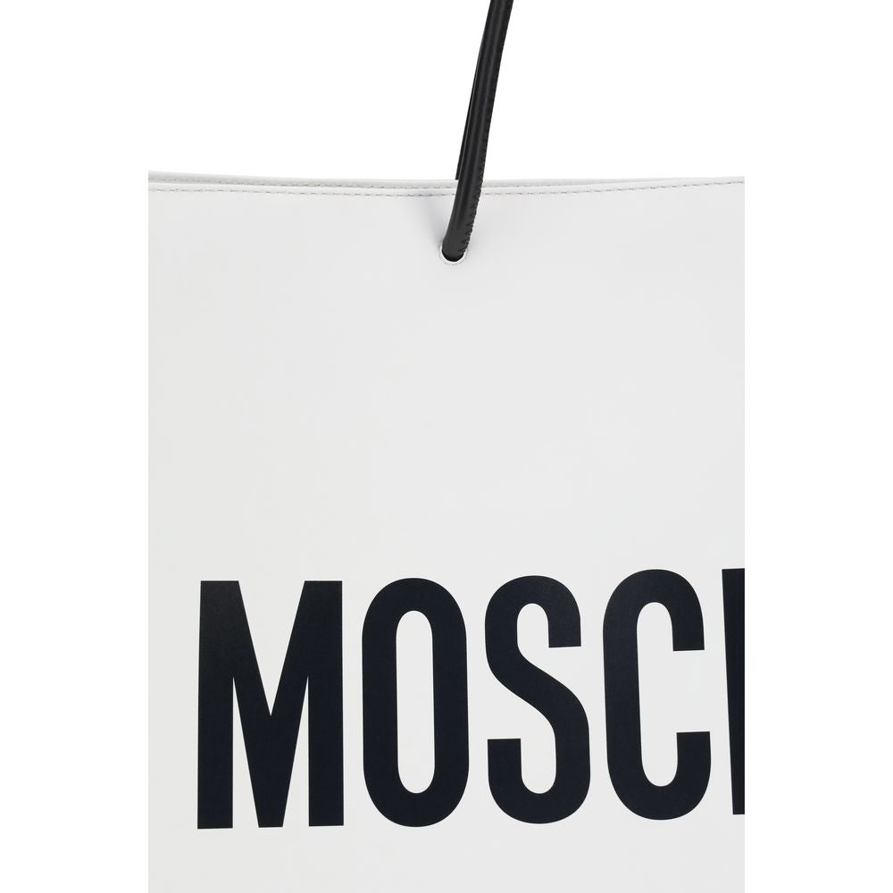 Borsa Moschino in pelle di vitello bianca Bos Taurus