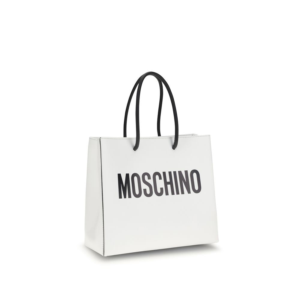 Borsa Moschino in pelle di vitello bianca Bos Taurus