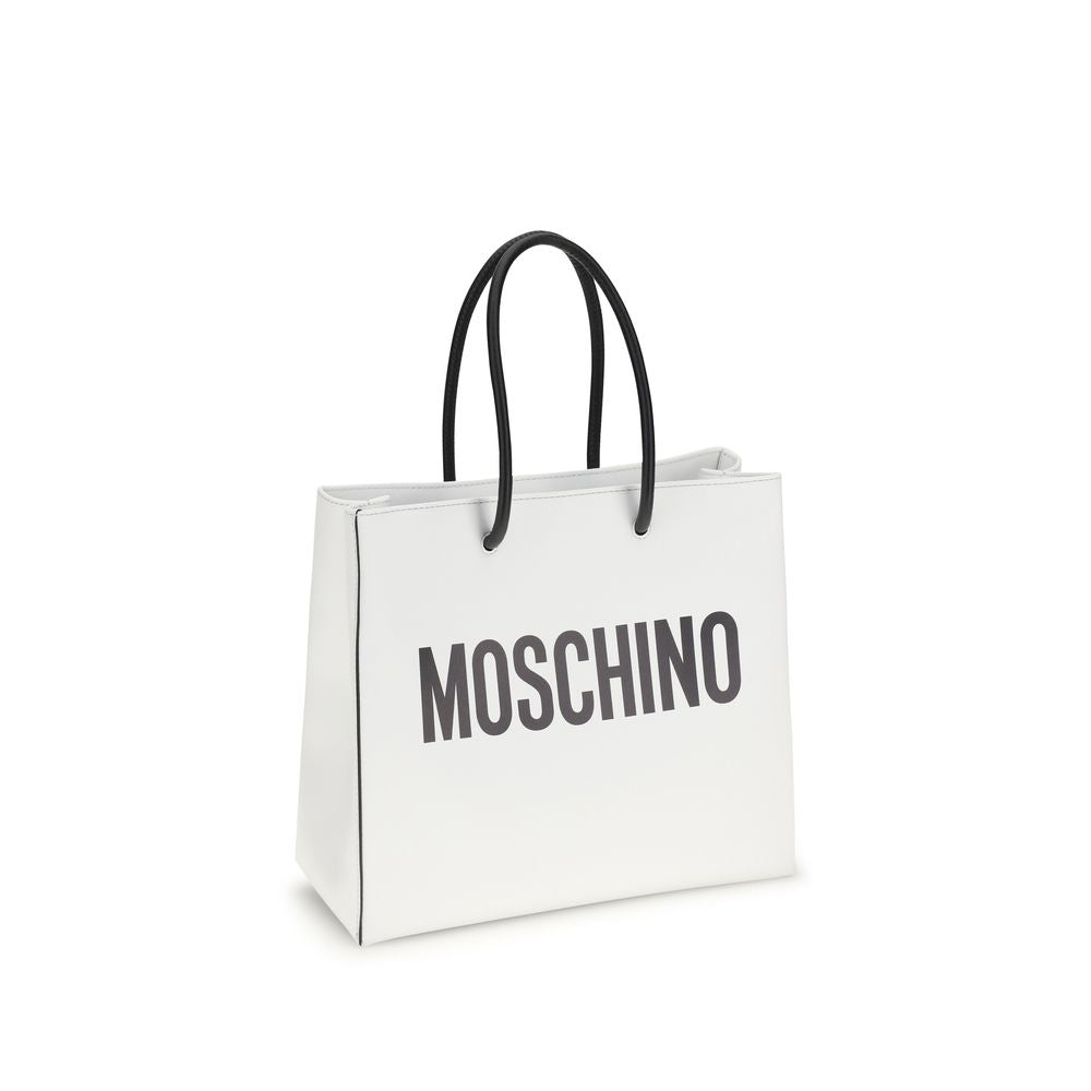 Borsa Moschino in pelle di vitello bianca Bos Taurus