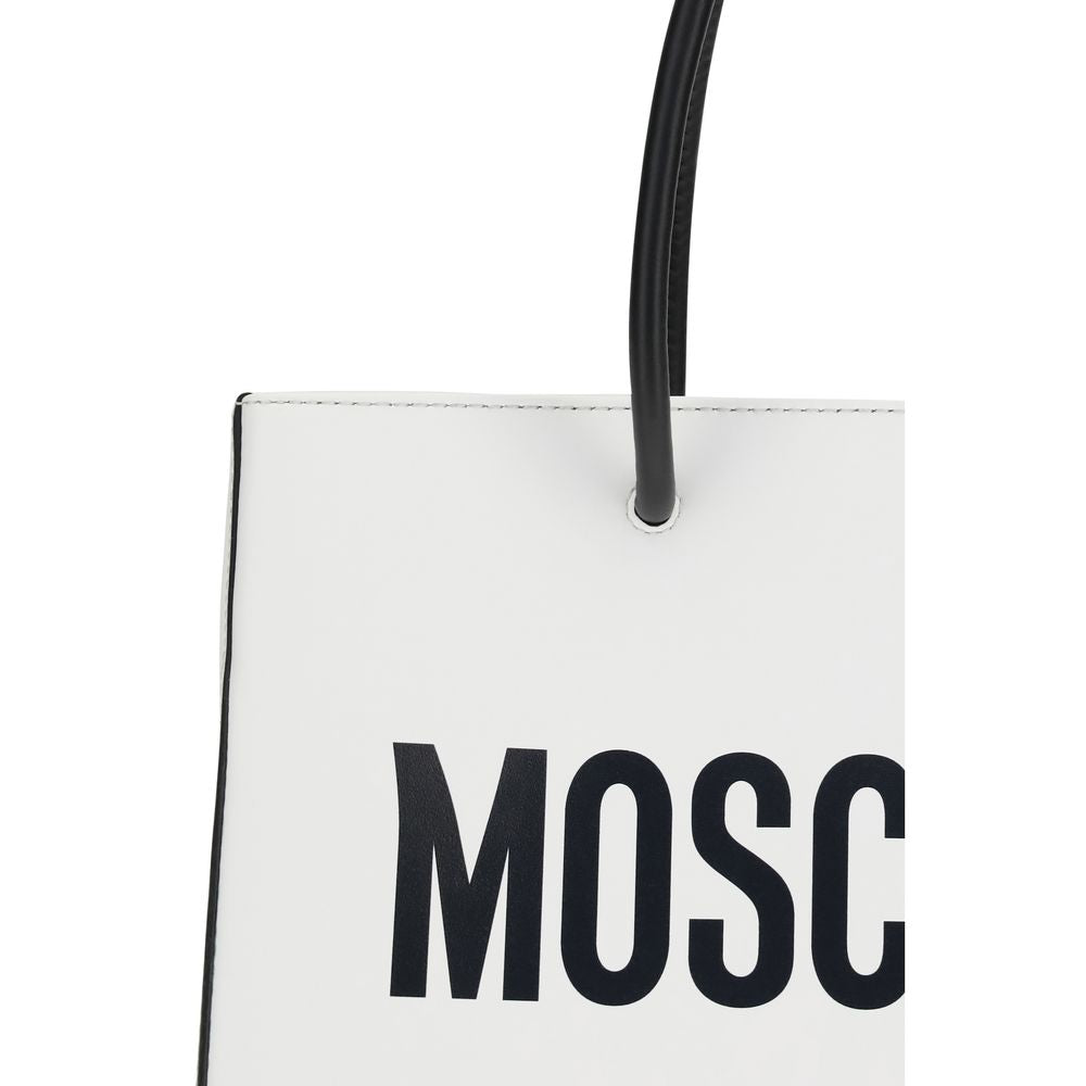 Borsa Moschino in pelle di vitello bianca Bos Taurus
