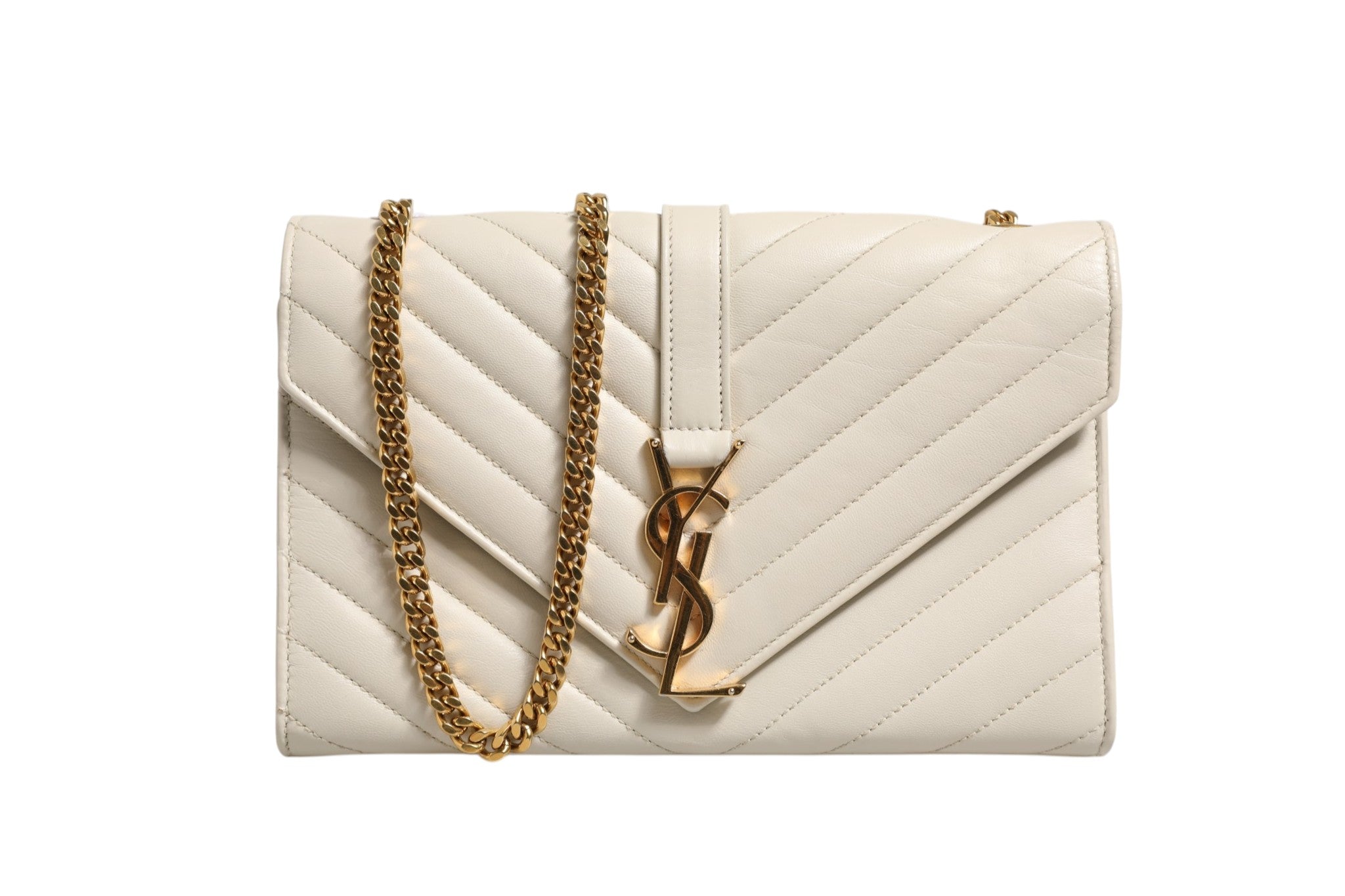 Saint Laurent Envelope Triquilt Medium YSL Shoulder Bag