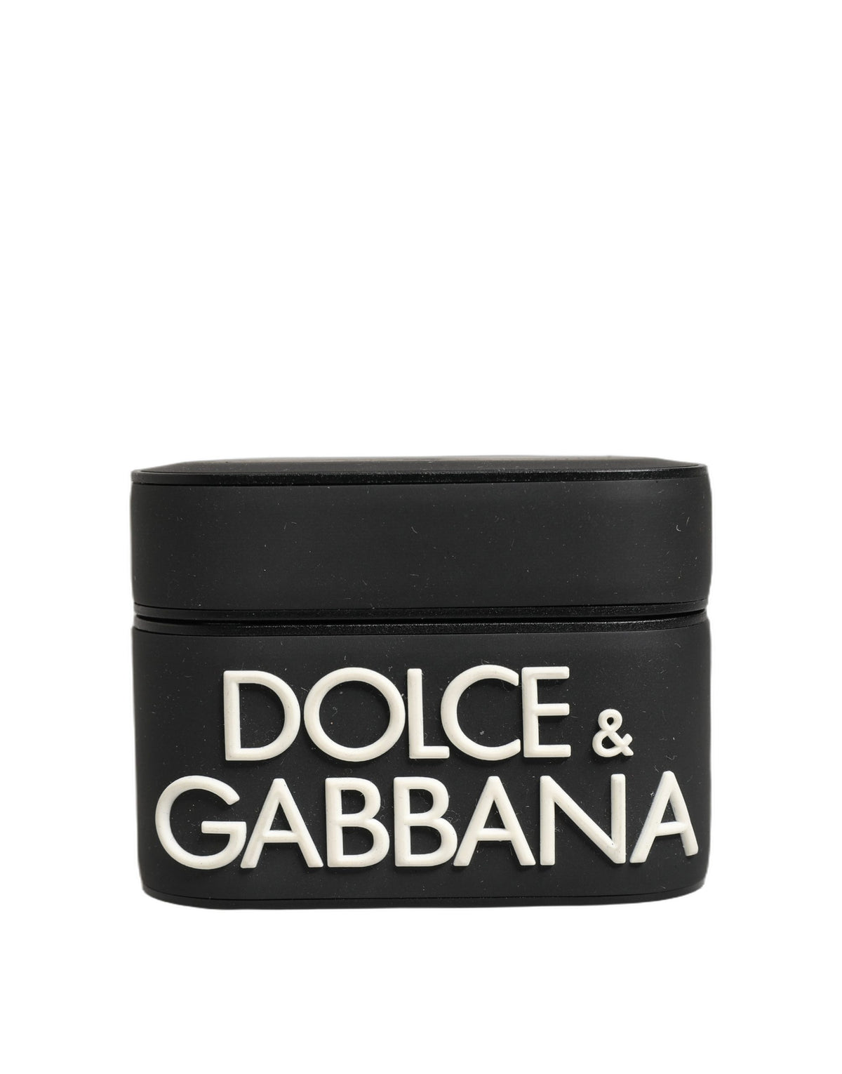 Dolce & Gabbana Case Black PVC Embossed Logo Flip Holder Women Airpods