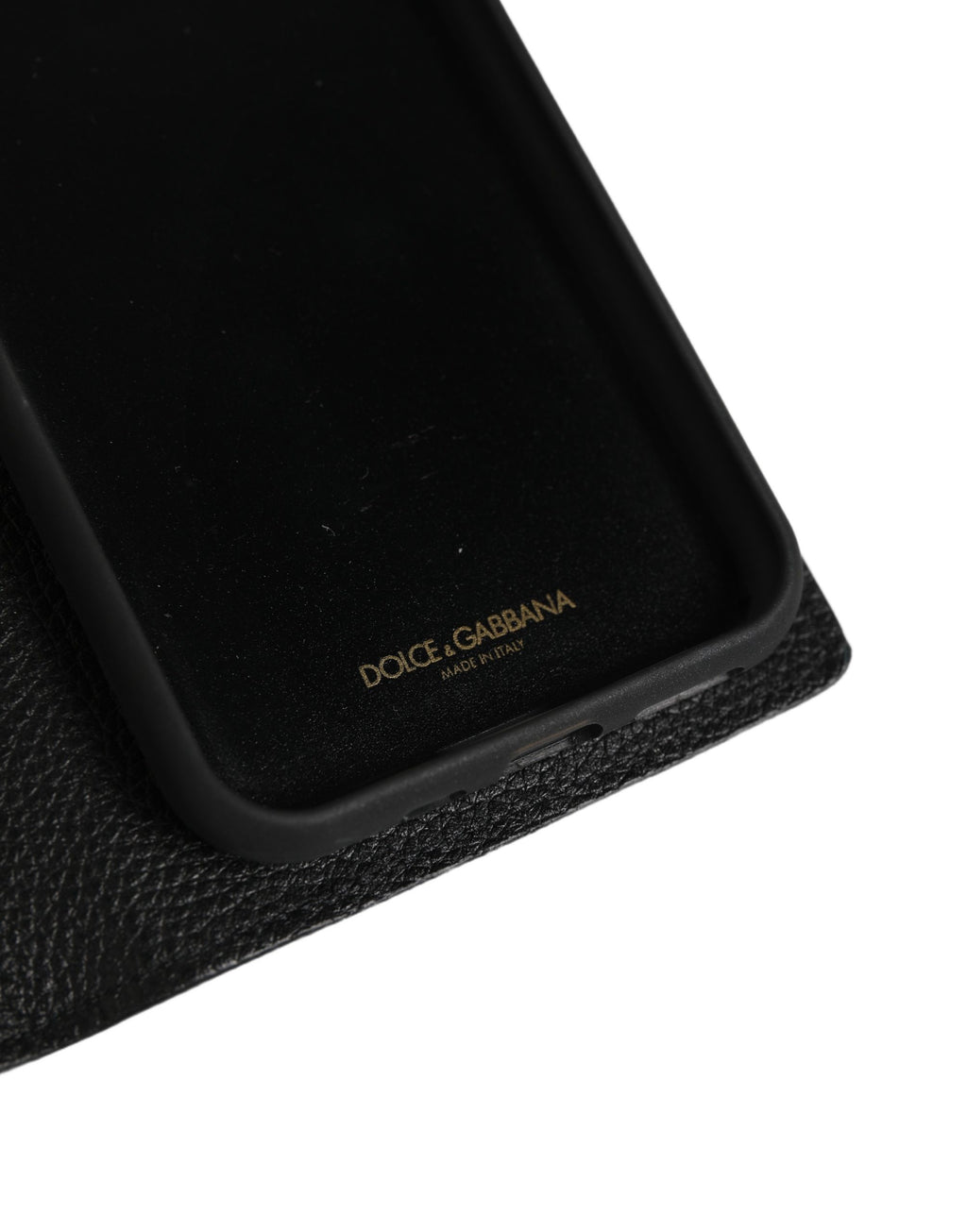 Dolce & Gabbana Case Flip Cover Black Calf Leather iPhone11 PRO Phone