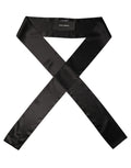 Dolce & Gabbana Men Black Satin Silk Skinny Neck Shawl Scarf
