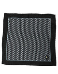Dolce & Gabbana Black Silk Geometric Handkerchief Pocket Scarf