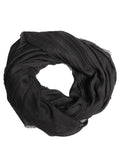 Dolce & Gabbana Black Silk Wool Fringed Men Lace Stole Scarf