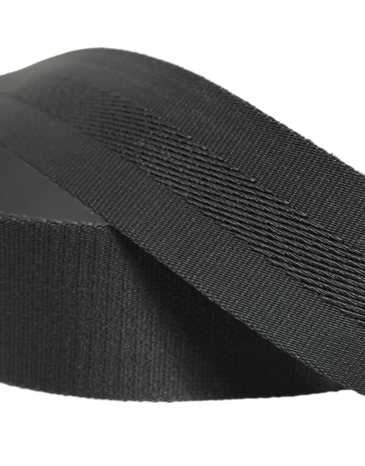 Dolce & Gabbana Men Gray Fabric Strap Logo Metal Buckle Belt