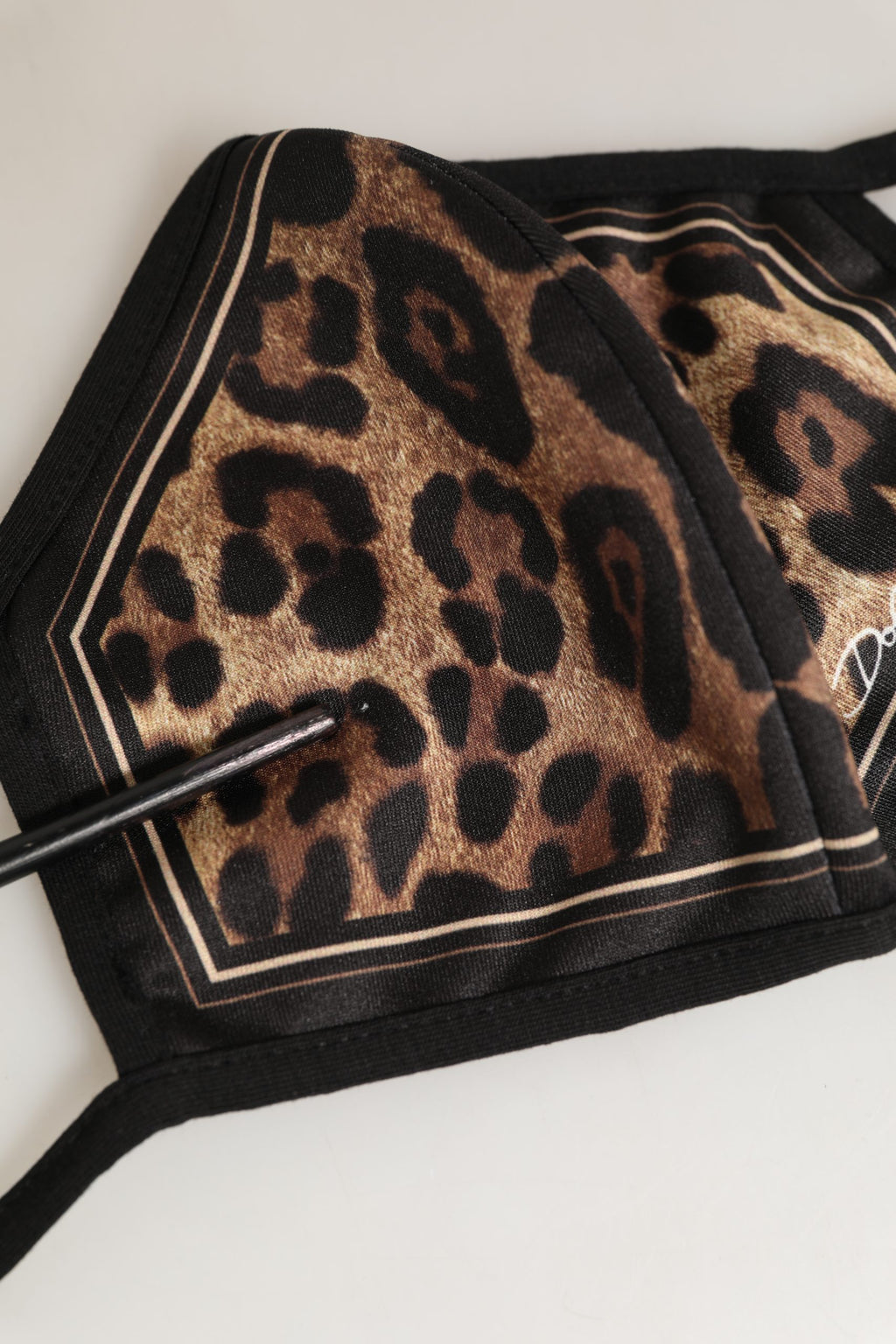 Dolce & Gabbana Brown Black Leopard Print Elastic Ear Strap Face Mask