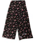 Dolce & Gabbana Black Silk Floral Chiffon Long Stole Scarf