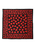 Dolce & Gabbana Black Red Silk Hearts Square Foulard Scarf