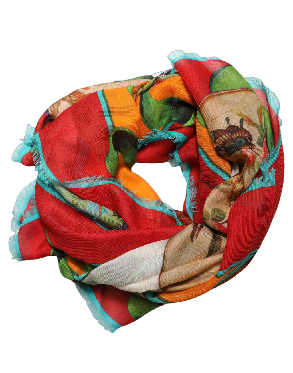 Dolce & Gabbana Multicolor Marco Polo Motifs Shawl Scarf