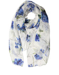 Dolce & Gabbana White Silk Floral Chiffon Long Stole Scarf