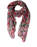 Dolce & Gabbana Multicolor Floral Cotton Lace Stole Scarf