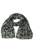 Dolce & Gabbana Black Silk Daisy Chiffon Long Stole Scarf