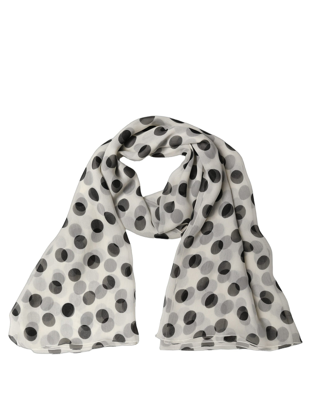 Dolce & Gabbana White Black Polka Dot Shawl Stole Scarf