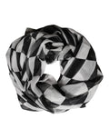 Dolce & Gabbana White Black Checkered Silk Foulard Scarf