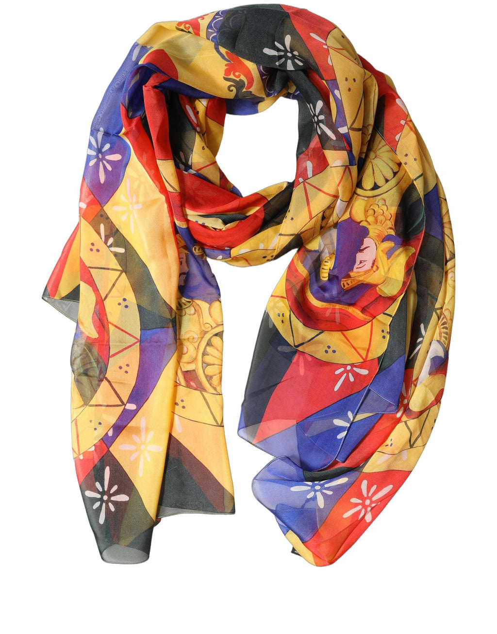 Dolce & Gabbana Multicolor Silk Printed Shawl Stole Scarf