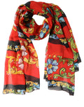 Dolce & Gabbana Multicolor Floral Silk Shawl Stole Scarf